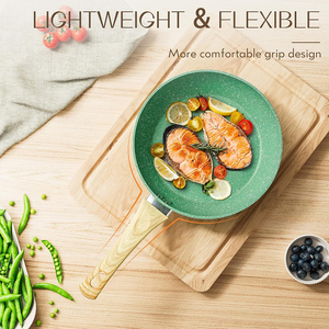 Modern Ceramic Non-Stick Aluminum Fry <b>Pan</b> Set Soft Touch Handle for Gas <b>Induction</b> Cooker Frying <b>Pan</b> - Product Image 5