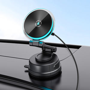 <span class=keywords><strong>Chargeur</strong></span> de voiture sans fil magnétique 15W, support de téléphone portable, charge rapide Qi2 Type-C iPhone 17 16 15 Pro Max, ventouse pliable - Product Image 1