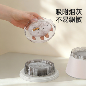 FaSoLa Disposable Ashtray Round Plastic With Foaming Soot Absorbent Household Daily Necessity - Product Image 3