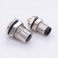 Adaptateur de prise à verrouillage frontal M8 en cuivre rond avec boîtier ABS, connecteur de capteur 60V 3A pour soudure/PCB