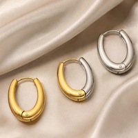 Boucles d'oreilles coeur en acier inoxydable 316L plaqué or 18k Boucles d'oreilles mode pour femmes sans ternissement