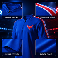 Maillot de sport personnalisé sublimé bleu et rouge, respirant et à séchage rapide, en polyester, avec logo et numéro, pour hommes et jeunes.
