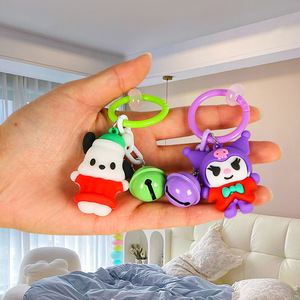 Porte-clés en caoutchouc souple en forme de poupée de dessin animé, en silicone non toxique, couleur aléatoire, cadeau pour enfants et adultes - Product Image 1