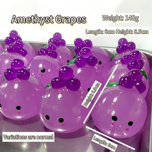 Cute Grape <b>Crystal</b> <b>Ball</b> Squishy Mud Feel Slow Rebound Sensory Decompression Toy Anxiety Relief Stress Relief Squeeze Toy - Product Image 1
