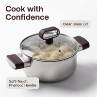 Casseroles de cuisine modernes personnalisées en acier titane triple couche durables pour ensemble de cuisson antiadhésif