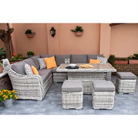 Meubles de jardin Foshan : Ensemble de chaises de jardin en rotin moderne de qualité exclusive, table à manger en osier pour l'extérieur