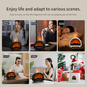 Newest Flame Fireplace Aromatherapy <strong>Diffuser</strong> Colorful Ultrasonic Smart Air <strong>Humidifier</strong> Remote Control Semicircle Flame <strong>Humidifier</strong> - Product Image 6