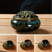Brûleur d'encens à refoulement en céramique anti-odeur pour bois de santal, parfum d'ambiance pour la maison, hôtels, décorations de Noël, printemps, été, automne
