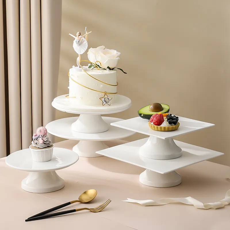 Керамика фарфор 2 яруса 3 яруса кружевных стоя таблички Свадебные десерт фруктовый торт подставка наборы номерного знака