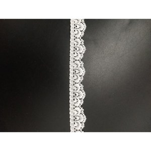 Tela de encaje francés bordado de 1,8 cm de ancho al por mayor, encaje de algodón elástico para ropa de boda, stock de muestra gratis incluido - Product Image 2