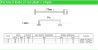 Aiguille longue fixe en TPU pour machine à broder industrielle VNS, écologique, pour vêtements fins, avec attache-agrafes en plastique OEM
