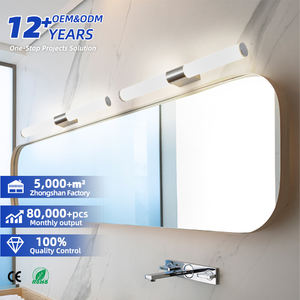 Lámpara de Pared Moderna de Tubo Metálico para Baño, Dormitorio, Vestíbulo, Lavadero, Sala de Estar, Aplique de Pared Dorado/Negro, Luz LED para Espejo - Product Image 1