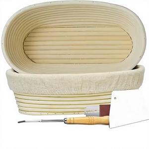 Panier de levage en rotin pour boulangerie, pour levain - Écologique avec doublure - Couleur naturelle/blanche - Product Image 1