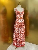 Robes longues plissées pour femmes OUDINA, de haute qualité, sans manches, à imprimé floral, vintage, élégantes, grandes tailles, pour les vacances
