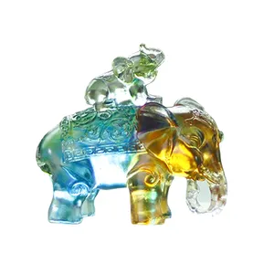 Décoration modèle éléphant design Statues éléphant en verre Sculpture animale Ornement pour la décoration intérieure