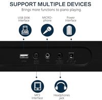 Clavier électronique portable OEM ODM 61 touches avec clavier lumineux pleine taille, écran LCD, casque, support, tabouret, repose-musique et microphone