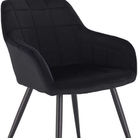 Échantillon gratuit, chaise de salle à manger en velours de luxe au design moderne, pieds en métal, avec accoudoirs