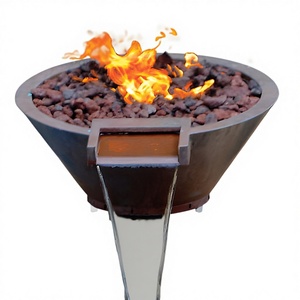 Fontaines à <span class=keywords><strong>eau</strong></span> <span class=keywords><strong>et</strong></span> à <span class=keywords><strong>feu</strong></span> contemporaines modernes à gaz en acier Corten - Product Image 1