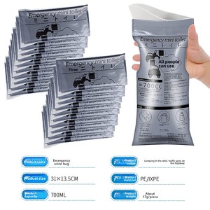 Sac de collecte d'urine portable avec fermeture éclair, conteneur de gel pour pipi, bouteille urinaire de voyage, support de toilette pour voiture, pour hommes, femmes, adultes, urgence - Product Image 4