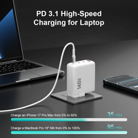 Chargeur mural multi-prises OEM 140W avec prises détachables, 4 ports de sortie PD QC, chargeur rapide USB, adaptateur secteur universel de voyage