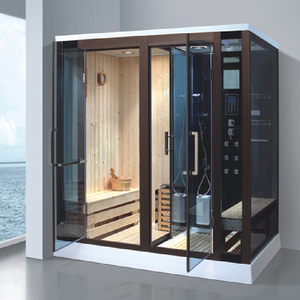 Cabina de Ducha y Sauna Seca para Exteriores de <span class=keywords><strong>Madera</strong></span> Sólida de <span class=keywords><strong>Cedro</strong></span> Rojo Tradicional con Ventanas de Contraventana y Vidrio Templado - Product Image 4
