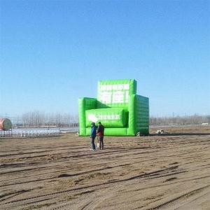 Asientos de sillas inflables de cine gigante <span class=keywords><strong>verde</strong></span> de diseño personalizado con logotipo impreso para promociones de cine - Product Image 2