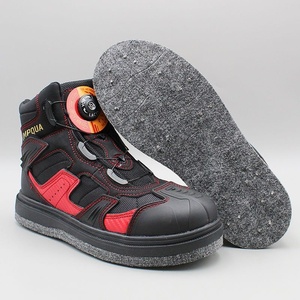 Nuove Scarpe da Pesca da Uomo di Grande Taglia, Impermeabili, Antiscivolo, Multimateriale, con Suola in Feltro per Acque Dolci - <span class=keywords><strong>Nero</strong></span>/<span class=keywords><strong>Rosso</strong></span> - Product Image 1