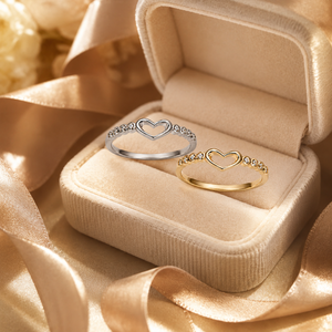 Anello a forma di cuore traforato per donna, con pietra trasparente scintillante, gioiello da dito alla moda, idea regalo - Product Image 3