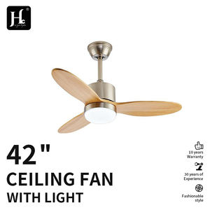 Ventilateur de plafond en noyer avec mini-lumière LED, design européen moderne, télécommande 6 vitesses, moteur DC en fer pour salon - Product Image 2