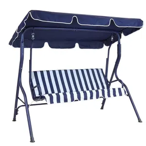 Cadeira suspensa de praia para jardim, cama com colchão giratório ao ar livre e dossel ajustável