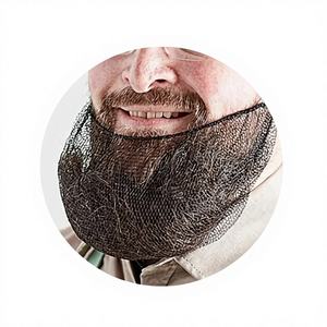 100 pièces Filets de protection de barbe jetables respirants en nylon élastique à boucle unique pour usage chirurgical général et outils de coiffure pour hommes - Product Image 1