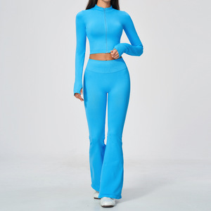 <span class=keywords><strong>Ensemble</strong></span> de yoga 2 pièces pour <span class=keywords><strong>femme</strong></span> 5112 : soutien-gorge à bretelles croisées et <span class=keywords><strong>short</strong></span> sans couture, séchage rapide, respirant, pour adultes - Product Image 2
