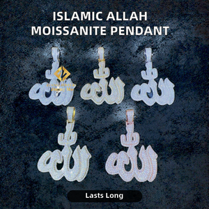 Collar de Plata de Ley 925 con Diamante Moissanite VVS, Colgante Personalizado Multitamaño para Hombre, Estilo Hip Hop Islámico, Venta al Por Mayor - Product Image 3