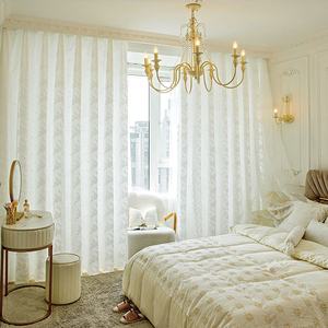 <span class=keywords><strong>Rideaux</strong></span> à œillets plissés modernes blancs en gros, à <span class=keywords><strong>double</strong></span> rangée, en jacquard, en dentelle, 100% polyester, toutes saisons - Product Image 4