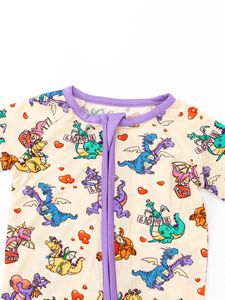 Miozing Çevre Dostu Dinozor Desenli Bebek Pijamaları Unisex Tüm Mevsim Tulumları Spandeks Bambu Elyaf Nefes Alabilen Yıkanabilir Çift Yönlü - Product Image 5