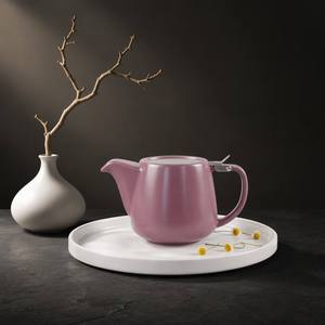 Théière en porcelaine violette mate avec couvercle à charnière en acier inoxydable, théière en céramique moderne pour <span class=keywords><strong>la</strong></span> maison, <span class=keywords><strong>la</strong></span> cuisine, le bureau, l'hôtel, <span class=keywords><strong>la</strong></span> table, cadeau - Product Image 1