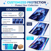 Pochettes de protection pour cartes TCG, format standard, dos mat, imprimées avec un design holographique sans acide, personnalisables.