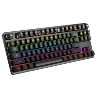 Clavier mécanique à échange à chaud 87 touches filaire avec interrupteurs bleus RGB 3 modes Gaming FVQ301 OEM Boîte couleur