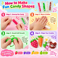 Pâte à modeler comestible en gros OEM ODM, bonbons de qualité alimentaire, argile à modeler créative DIY, bonbons mous pour enfants