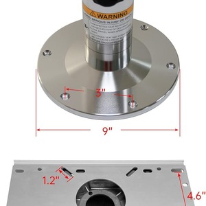 Base de siège réglable en aluminium avec glissière, de 13 à 19 pouces, produit de quincaillerie marine - Product Image 1
