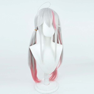 Parrucca da Donna per Giochi di Ruolo, Costume da Festa, Accessorio Cosplay Jackal Wolves, Capelli Misti Argento e Rosa GAHC-031 - Product Image 4