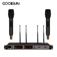 Système de microphone sans fil UHF professionnel GN20 à 2 canaux avec 2 micros portatifs, récepteur à tube à vide, synchronisation IR automatique, portée de 120 m