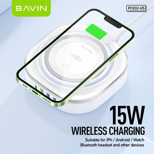<span class=keywords><strong>Chargeur</strong></span> de téléphone USB multi-ports Bavin avec logo personnalisé, <span class=keywords><strong>prix</strong></span> de bureau, <span class=keywords><strong>5</strong></span> en 1, 45 W PD, station de charge rapide 20 W avec <span class=keywords><strong>chargeur</strong></span> sans fil - Product Image 4