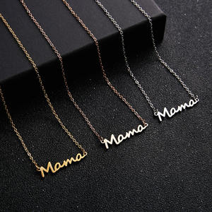 สร้อยคอตัวอักษร Mama ของขวัญวันแม่ สร้อยคอแฟชั่น เครื่องประดับสแตนเลส - Product Image 1