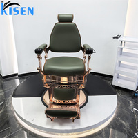 Nouvelle arrivée, fauteuil inclinable confortable en cuir à fond rond, mobilier de salon, fauteuil de barbier avec grande pompe hydraulique pour salon de coiffure
