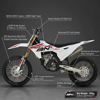 Moto tout-terrain BNK NX250 250cc 4 temps à essence, 5 vitesses, refroidie par eau, enduro, motocross, course hors route, 32kw