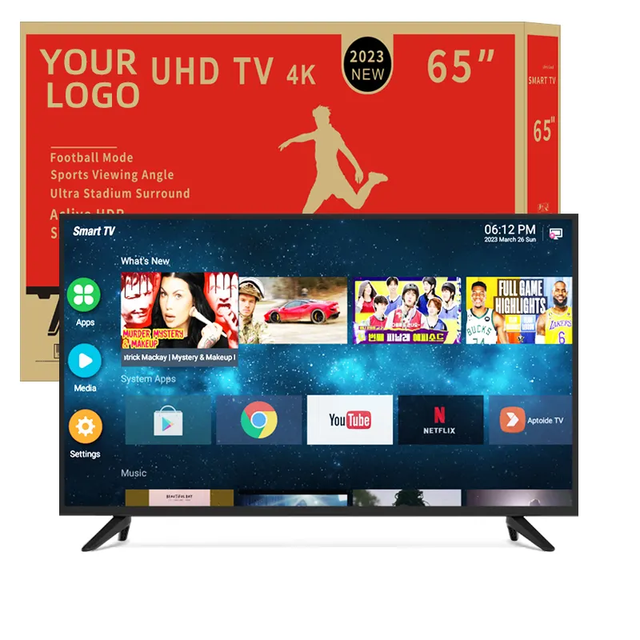 Smart TV 4K 120Hz HDR Curved Frameless Android LED with DP for Desktop Use 32-65 Inch
