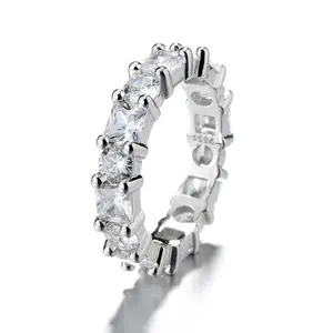 הנמכר ביותר נשים של תכשיטי מנצנץ מעוקב Zirconia 925 כסף סטרלינג יהלומי טבעת