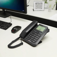 Teléfono con cable de dos líneas personalizado gratuito con 52 memorias de llamadas entrantes y 10 Memorias de llamadas salientes