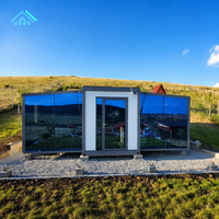Casa Contenedor de Acero Expandible Moderna de Lujo de 20-40 pies con Pared de Cristal Panorámica, Villa Modular Prefabricada para Resort Panorámico o Almacén